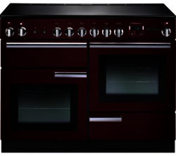 RANGEMASTER  Professional 110 Electric Range Cooker - Cranberry & Chrome